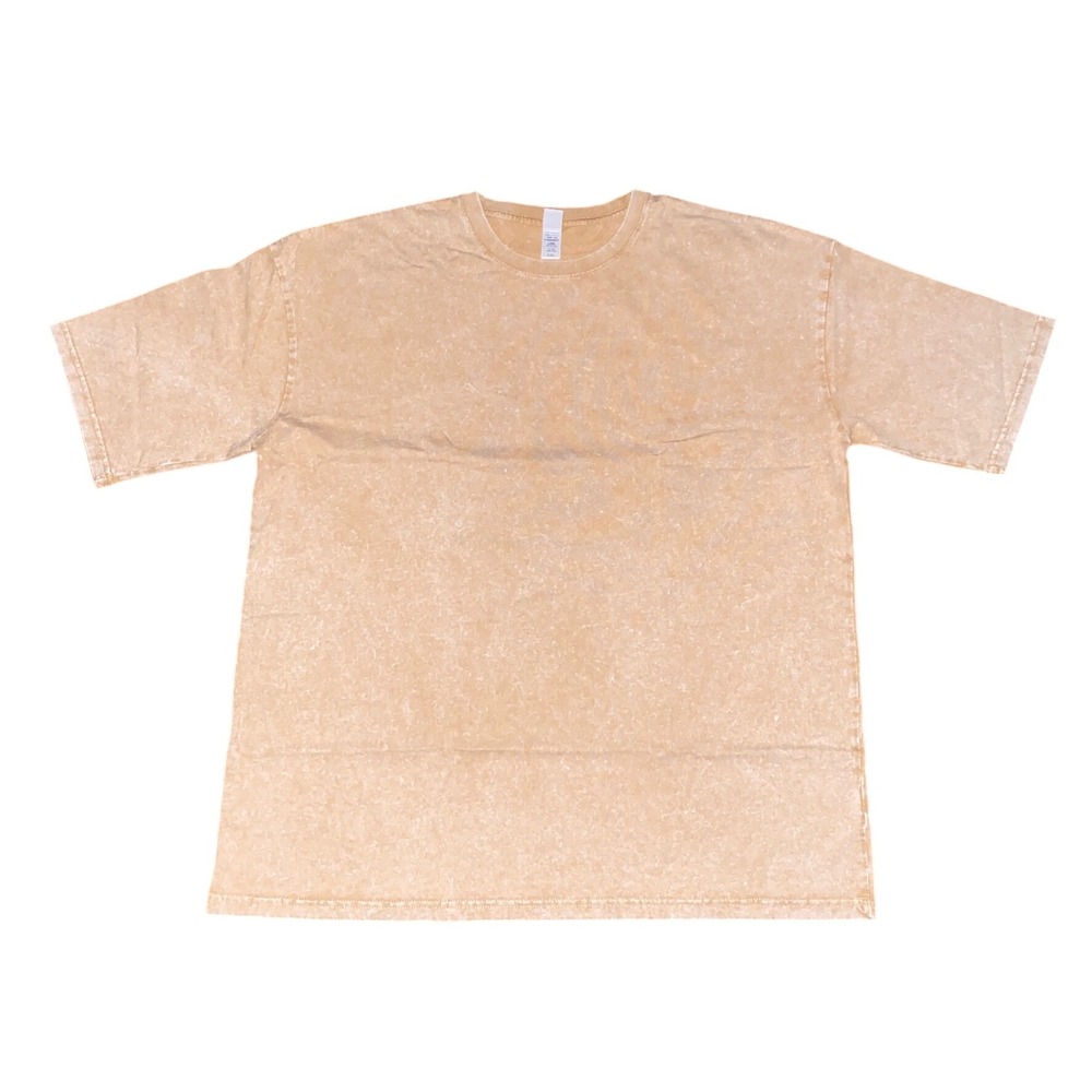 Plain Acid Wash T-Shirt Tan Brown Men XXL Drop‎ Shoulder Basic Unisex Clothing